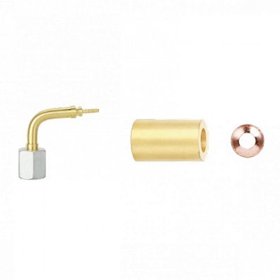 Фитинг угловой 90° с гайкой 1/4" SAE, 7/16"-20UNF (на трубку 4мм)