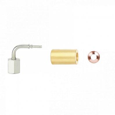 Фитинг угловой 90° с гайкой 3/8 SAE, 5/8"-18UNF (на трубку 4мм)