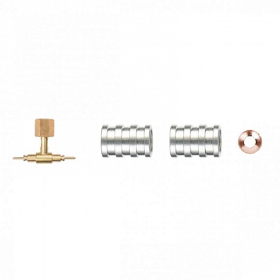 Тройник c ниппелем под гайку 1/4", 7/16"-20UNF (на трубку 2мм)